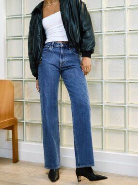 NWOT Abercrombie & Fitch Curve Love High Rise 90s Relaxed Jeans 14 32 Long